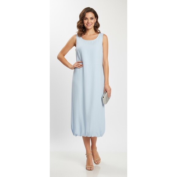 Vintage 90s Sleeveless Pencil Maxi Dress Sz 14 Round Neck Whisygoth Softcore - Picture 1 of 11